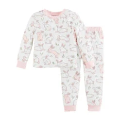 MUDPIE PINK BUNNY TODDLER PAJAMA SET