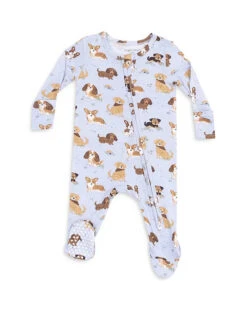 Angel Dear Best Friend Dogs Blue 2-Way Zipper Footie