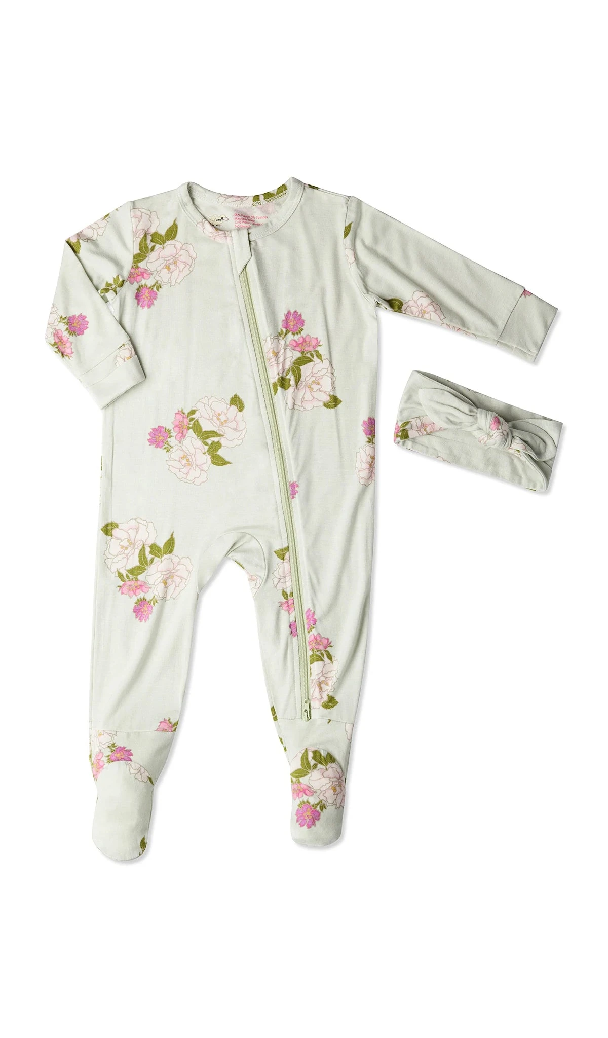 Baby Grey Footie 2-Piece - Peony 1 Baby Grey Footie 2-Piece - Peony