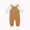 Petit Lem Tan Heather Sweaterknit Overalls Set