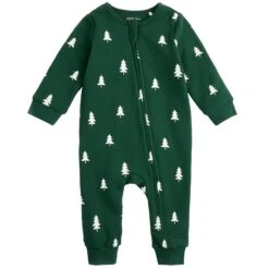 Petit Lem Baby Long Sleeve Coverall Knit | Green Dark