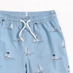 Petit Lem - Sailboats On Dusty Blue Swim Trunks -Baby Go Round Store 23SRM12860CLOSEUP