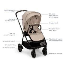 Nuna TRIV Next Stroller 39 Nuna TRIV Next Stroller -Baby Go Round Store 24 018 TRIVnext Biscotti Features US