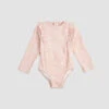 Miles The Label Peach Shell Print On Pink Long Sleeve Swimsuit