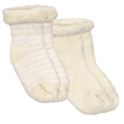 Kushies 2 Pack Terry Newborn Socks -Baby Go Round Store 2pk3