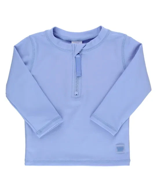 Ruffle Butts Periwinkle Blue Long Sleeve Zipper Rash Guard 1 Ruffle Butts Periwinkle Blue Long Sleeve Zipper Rash Guard