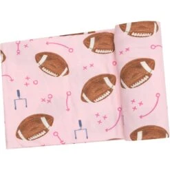 Angel Dear Footballs Pink Swaddle Blanket