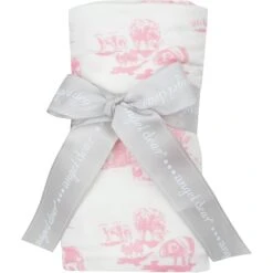 Angel Dear Farm Toile Pink Swaddle Blanket -Baby Go Round Store 476 F24 FTP V2