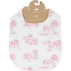 Angel Dear Farm Toile Pink Feeding Bib