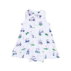 Angel Dear Vintage Golf Carts Pink Polo Collar Bodysuit