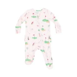 Angel Dear Golf Things Pink 2-Way Zipper Ruffle Back Footie