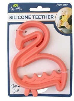 Itzy Ritzy Teething Happens Silicone Teether Flamingo -Baby Go Round Store 71ByVkmeHgL. SL1500