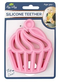 Itzy Ritzy Teething Happens Silicone Teether Cupcake -Baby Go Round Store 71eNuPRAAJL. SL1500