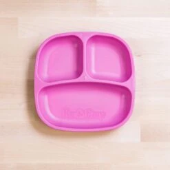Re-Play Divided Plate -Baby Go Round Store 7inch divided plate 008 00081 bright pink