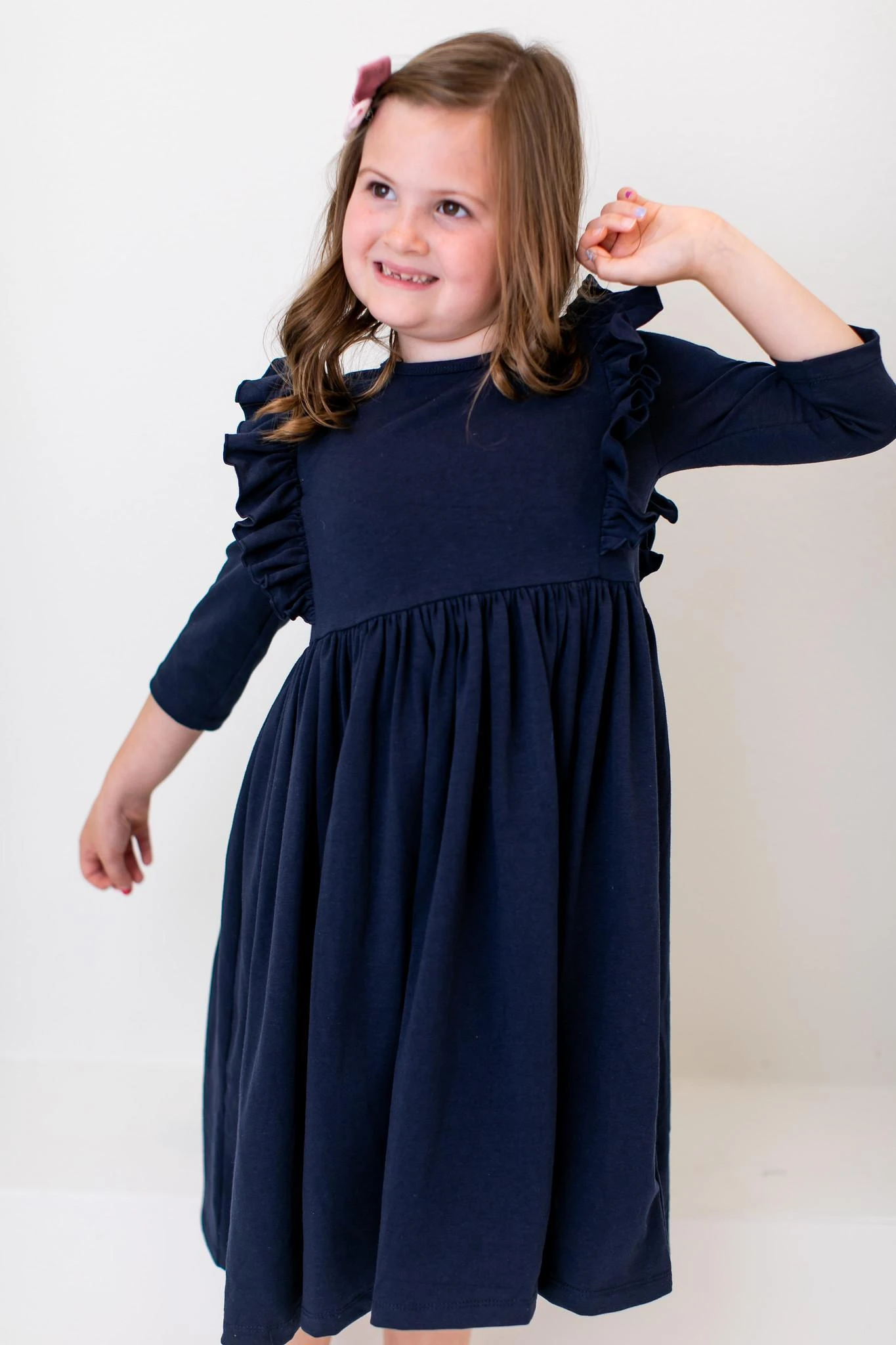 Mila And Rose Navy Ruffle Twirl Dress 2 Mila And Rose Navy Ruffle Twirl Dress - Image 2
