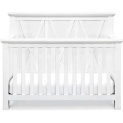 Monogram By Namesake Emory Farmhouse 4-in-1 Convertible Crib -Baby Go Round Store B14501LW White Background 01 01c64188 d6f0 485c a632 e700f0656991