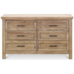 Monogram By Namesake Emory Farmhouse 6-Drawer Dresser -Baby Go Round Store B14516DF White Background 01 d67f7c81 7abc 4c30 8616 efe6efd9ce01