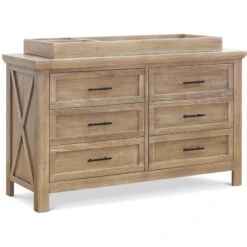Monogram By Namesake Emory Farmhouse 6-Drawer Dresser -Baby Go Round Store B14516DF White Background 03 780e6425 a5a1 411e 98f1 416877a53339