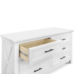 Monogram By Namesake Emory Farmhouse 6-Drawer Dresser -Baby Go Round Store B14516LW White Background 02 07f6c602 a48a 475d ae6c 4a5804910541
