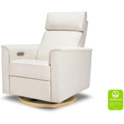 Monogram By Namesake Willa Power Glider Recliner With Adjustable Headrest & USB -Baby Go Round Store B17186PCMEWLB White Background Main Greenguard 00 740bd3ac 9ed2 42eb b09c 4cb1ed2eb064