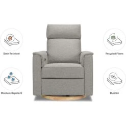 Monogram By Namesake Willa Power Glider Recliner With Adjustable Headrest & USB -Baby Go Round Store B17186PGEWLB White Background 04 727c46f7 3ff3 4043 9301 ad093d695bcf
