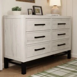 Monogram By Namesake Newbern 6-Drawer Dresser -Baby Go Round Store B25816WDF dresser angle 1.1 59d84168 10fd 43d6 8155 c824dafc1529