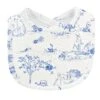 Baby Club Chic Blue Toiled Bunnies Printed Bib