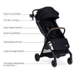 Britax Juniper Compact Stroller -Baby Go Round Store Britax Juniper compact stroller raven black