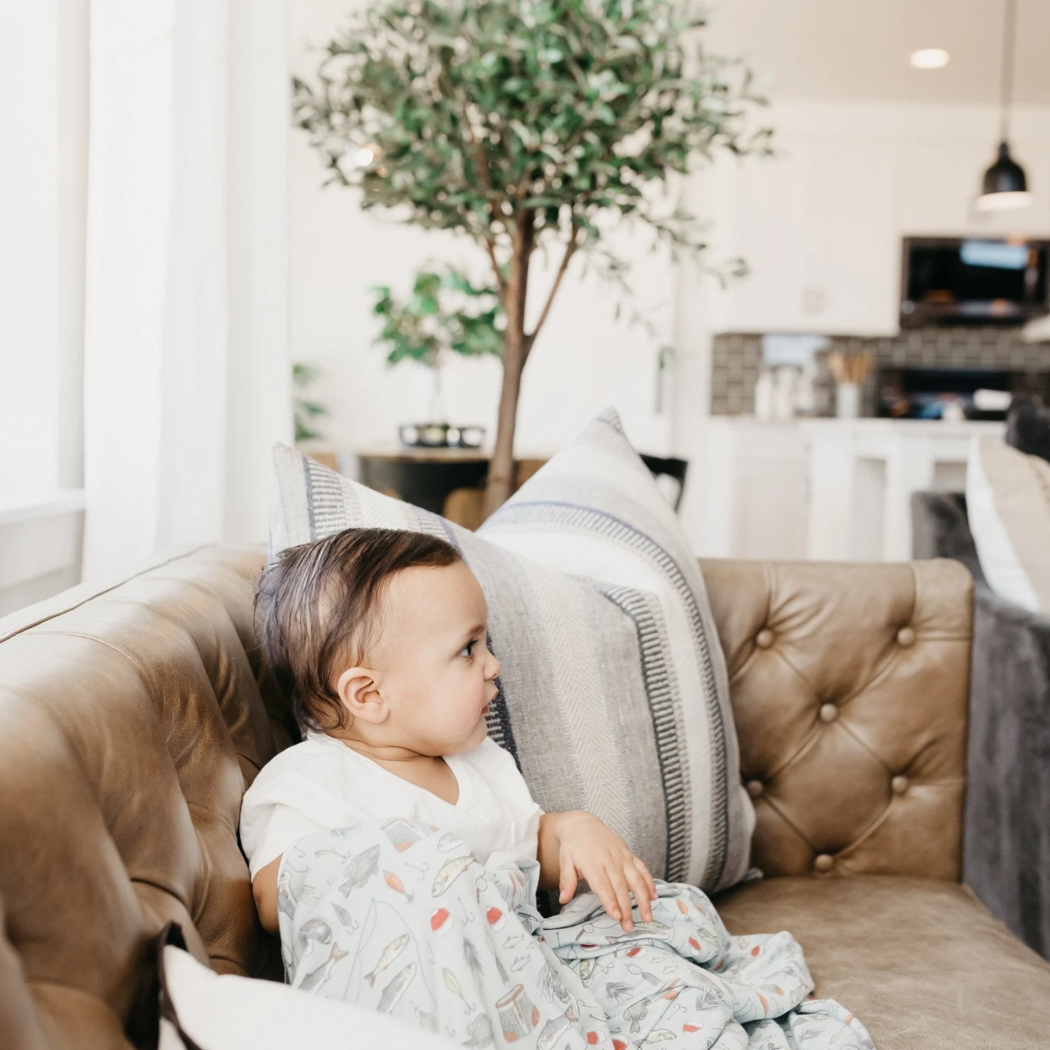 Copper Pearl Knit Swaddle Blanket | Trout 11 Copper Pearl Knit Swaddle Blanket | Trout - Image 11