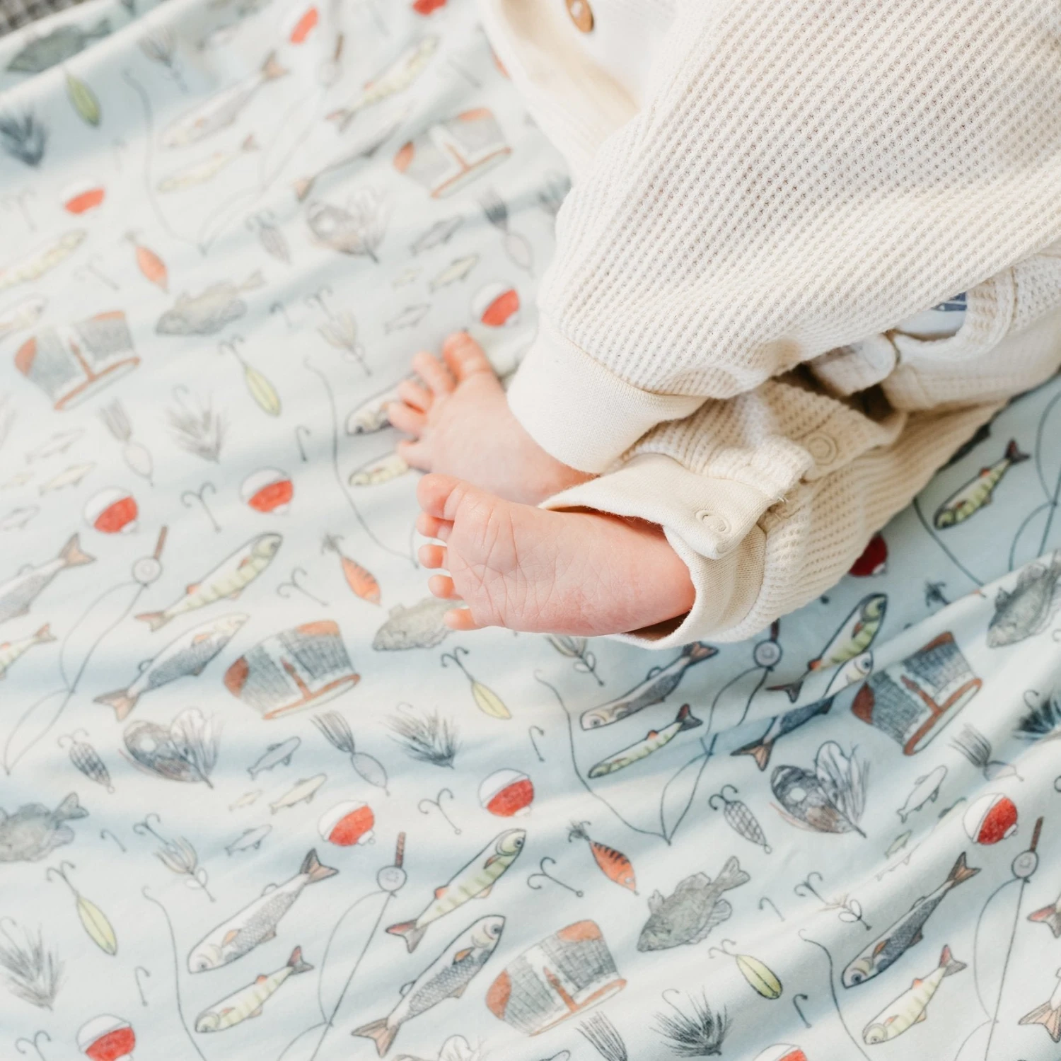 Copper Pearl Knit Swaddle Blanket | Trout 8 Copper Pearl Knit Swaddle Blanket | Trout - Image 8