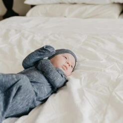 Copper Pearl Knotted Gown | Denim -Baby Go Round Store CPTRIPLETS21ACWEB 125 98b5a6d2 e3c9 4a49 ac15 f7f2a3d27e61