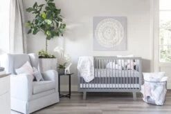 Oilo Solid Crib Skirt - Stone -Baby Go Round Store CSKB Sa