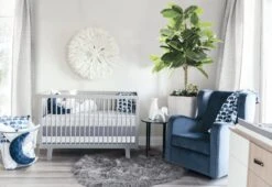 Oilo Solid Crib Skirt - Stone -Baby Go Round Store CSKB Sb