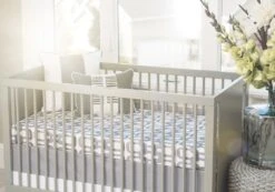 Oilo Solid Crib Skirt - Stone -Baby Go Round Store CSKB Sc