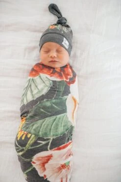 Copper Pearl Knit Swaddle Blanket - Raven -Baby Go Round Store Copy of EmmyLowePhotoCP9.14.18 206