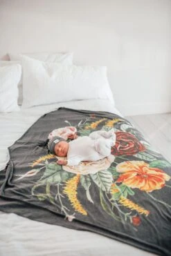 Copper Pearl Knit Swaddle Blanket - Raven -Baby Go Round Store Copy of EmmyLowePhotoCP9.14.18 210