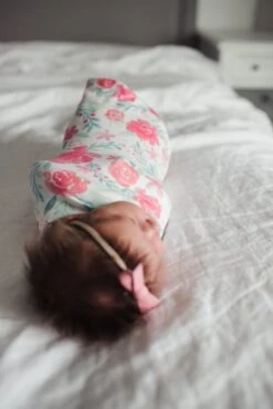 Copper Pearl Knit Swaddle Blanket - June -Baby Go Round Store Copy of EmmyLowePhotoCopperPearlFeb12 189