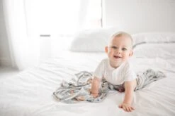 Copper Pearl Knit Swaddle Blanket - Swift -Baby Go Round Store Copy of EmmylowephotoCopperPearlJuly20 104