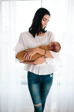 Copper Pearl Knit Swaddle Blanket - Camel -Baby Go Round Store Copy of EmmylowephotoCopperPearlSept6 61