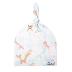 Copper Pearl Top Knot Hat Coral