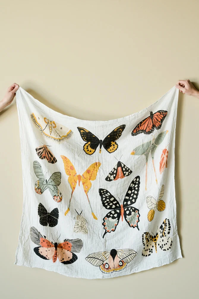Clementine Kids Swaddle Blanket- Butterfly Collector 1 Clementine Kids Swaddle Blanket- Butterfly Collector