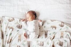 Copper Pearl Knit Swaddle Blanket - Noah -Baby Go Round Store EmmyLowePhotoCPSloth 11