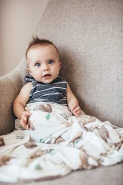 Copper Pearl Knit Swaddle Blanket - Noah -Baby Go Round Store EmmyLowePhotoCPSloth 17