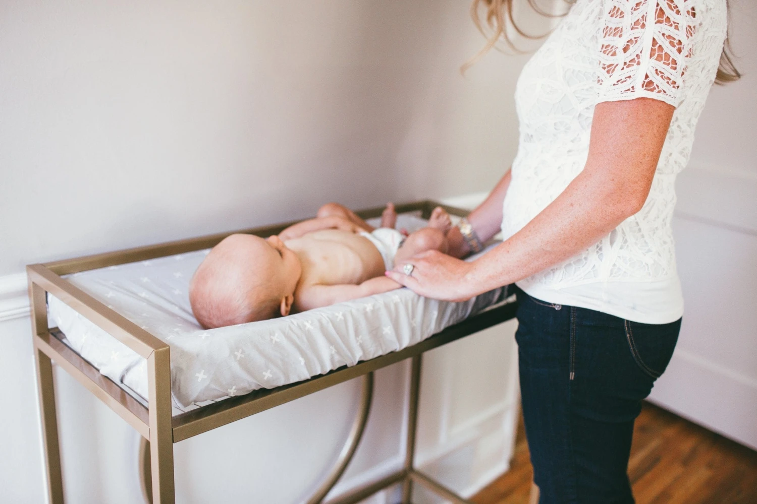 Copper Pearl Diaper Changing Pad Cover - Slate 2 Copper Pearl Diaper Changing Pad Cover - Slate - Image 2