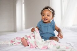 Copper Pearl Knit Swaddle Blanket - Grace -Baby Go Round Store EmmylowephotoCopperPearlFeb28 127