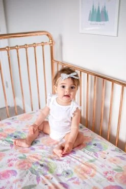 Copper Pearl Cotton Fitted Crib Sheet - Bloom -Baby Go Round Store EmmylowephotoCopperPearlMay2 37 82d50270 ec71 4b69 81ec f078190cf708