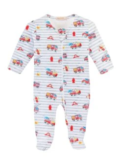 Baby Club Chic Firefighters Zipped Footie