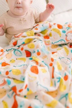 Loulou Lollipop Muslin Swaddle - Cutie Fruits -Baby Go Round Store Fruit3
