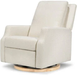 **IN STOCK**Namesake Crewe Nursery Glider Recliner- Ivory Boucle On A Wood Base