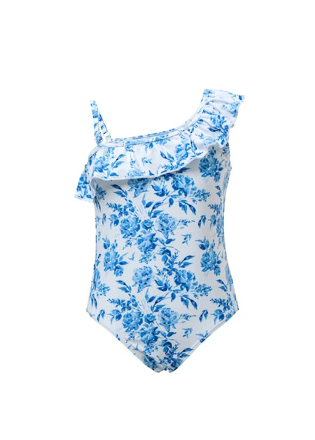 Snapper Rock COTTAGE FLORAL ONE SHOULDER FRILL SWIMSUIT 1 Snapper Rock COTTAGE FLORAL ONE SHOULDER FRILL SWIMSUIT
